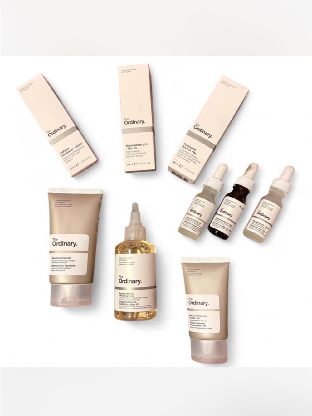 The Ordinary Skincare Set — Beige, Cream & White Packaging